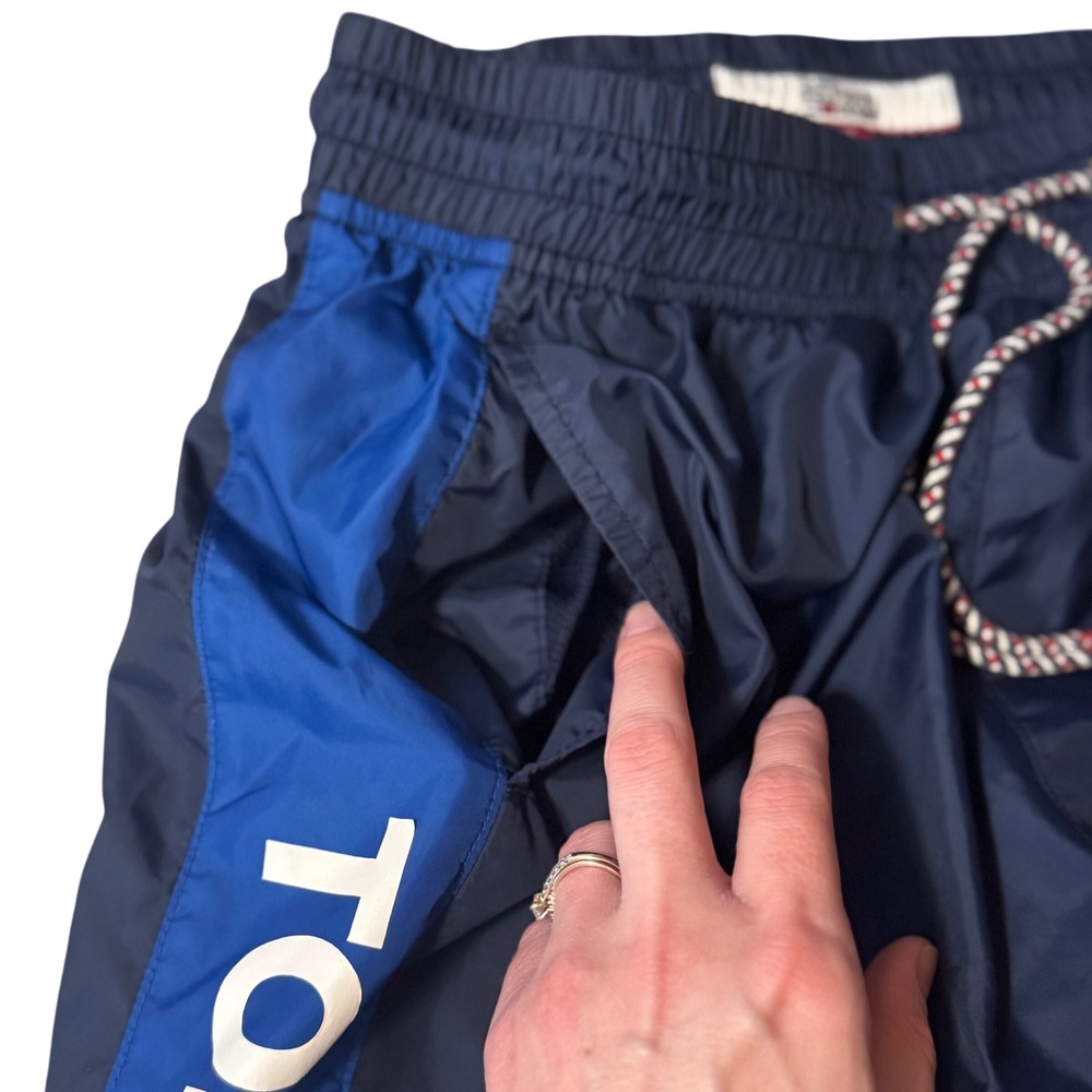 Tommy‎ Hilfiger Denim Windbreaker Track Pants Navy Red White Mens Small - Picture 10 of 14
